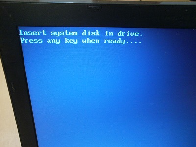 Insert system disk in drive