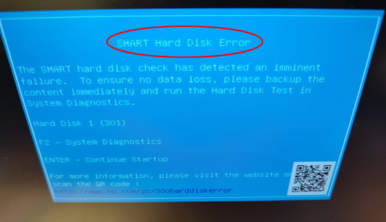 HP̃p\RSMART Hard Disk Error